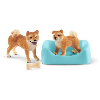 Schleich -  Spielset Shiba Inu Mutter und Welpe
